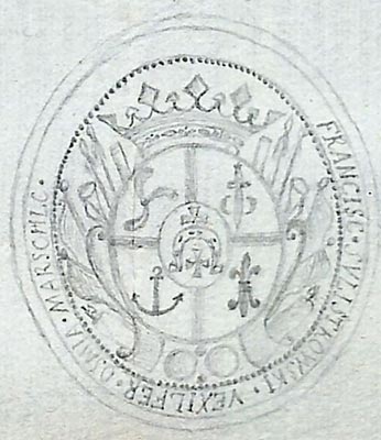 Герб на печати, приложенной к документу 1716 г. Криштофа Франтишка Сулистровского