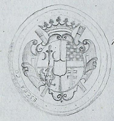 Герб на печати, приложенной к документу 1707 г. Станислава Денгоффа