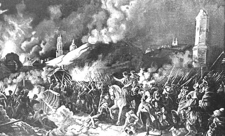 “Сражение при Полоцке, 7 октября 1812 г.” Картина работы художника Гесса