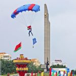 Спортсмены-парашютисты ДОСААФ – участники праздничных торжеств в Минске, посвященных Дню Независимости Республики Беларусь (Дню Республики)