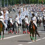 Во время праздничного шествия на пр. Машерова г. Минска в День Независимости Республики Беларусь (День Республики)