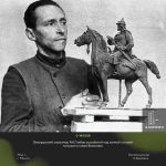 Белорусский скульптор А.К.Глебов за работой над конной статуей полоцкого князя Всеслава