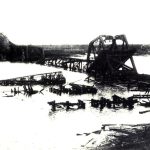 Взорванный мост через реку Сож