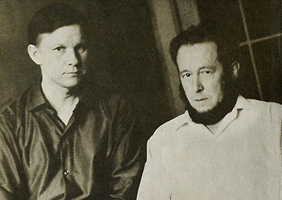 В. Быкаў (злева) з А. Салжаніцыным