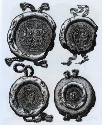 Гербы на печатях Казимира Ягеллона, великого князя литовского