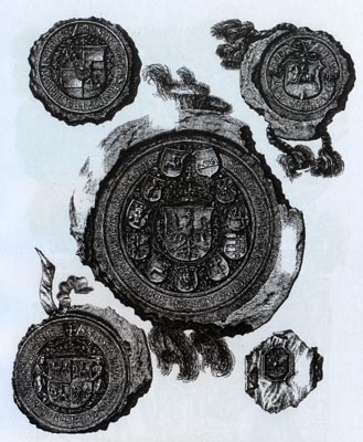 Гербы на печатях Жигимонта (Сигизмунда) I Старого