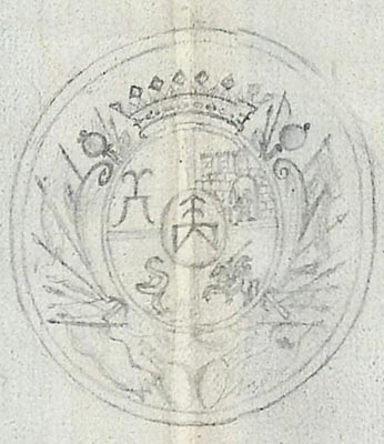 Герб на печати, приложенной к документу 1711 г.	 Людвика Константина Поцея