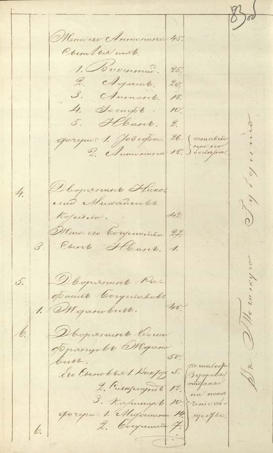 Именной список 9 семей,  предназначенных к выселению в Томскую губернию за поддержку повстанцев