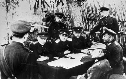 Допрос немецких генералов, взятых в плен под Витебском