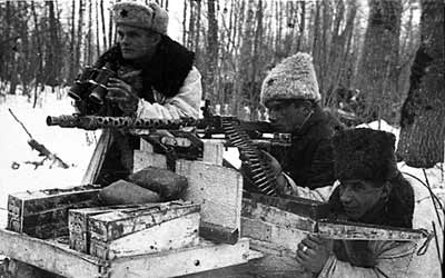 Использование белорусскими партизанами трофейного пулемета