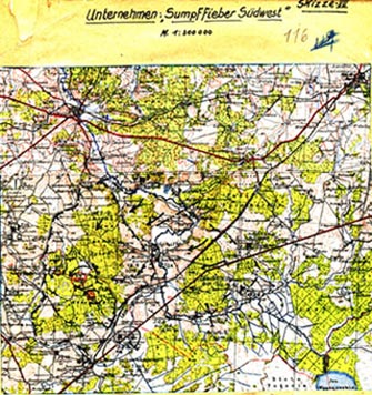 Карты о проведении оккупантами карательной операции «Болотная лихорадка»