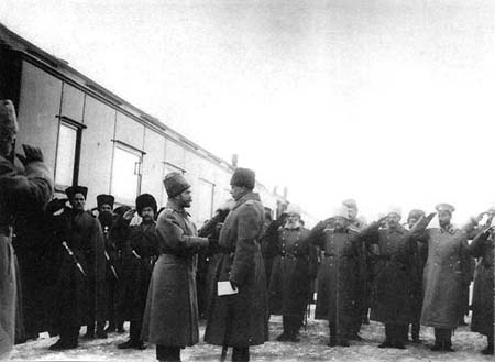 Прибытие российского императора Николая II на фронт в 1914 г.