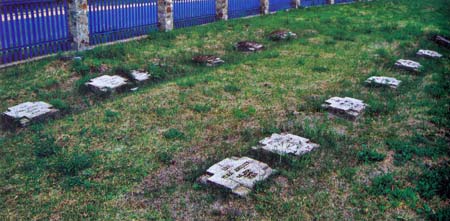 Надмогильные плиты на месте немецкого воинского захоронения