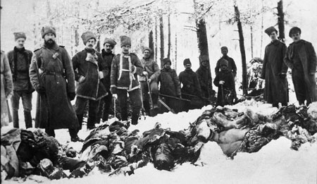 Русские солдаты, погибшие от отравления газом на позициях у м. Крево Ошмянского уезда