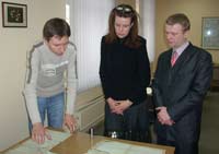 Olivia Furtwangler at the National Historical Archives of the Republic of Belarus
