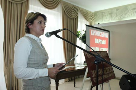 Director of the State Archives of Brest Region Anna Karapuzova in the events celebrating the 80th anniversary of the reunification of Western Belarus and the Belarusian SSR
